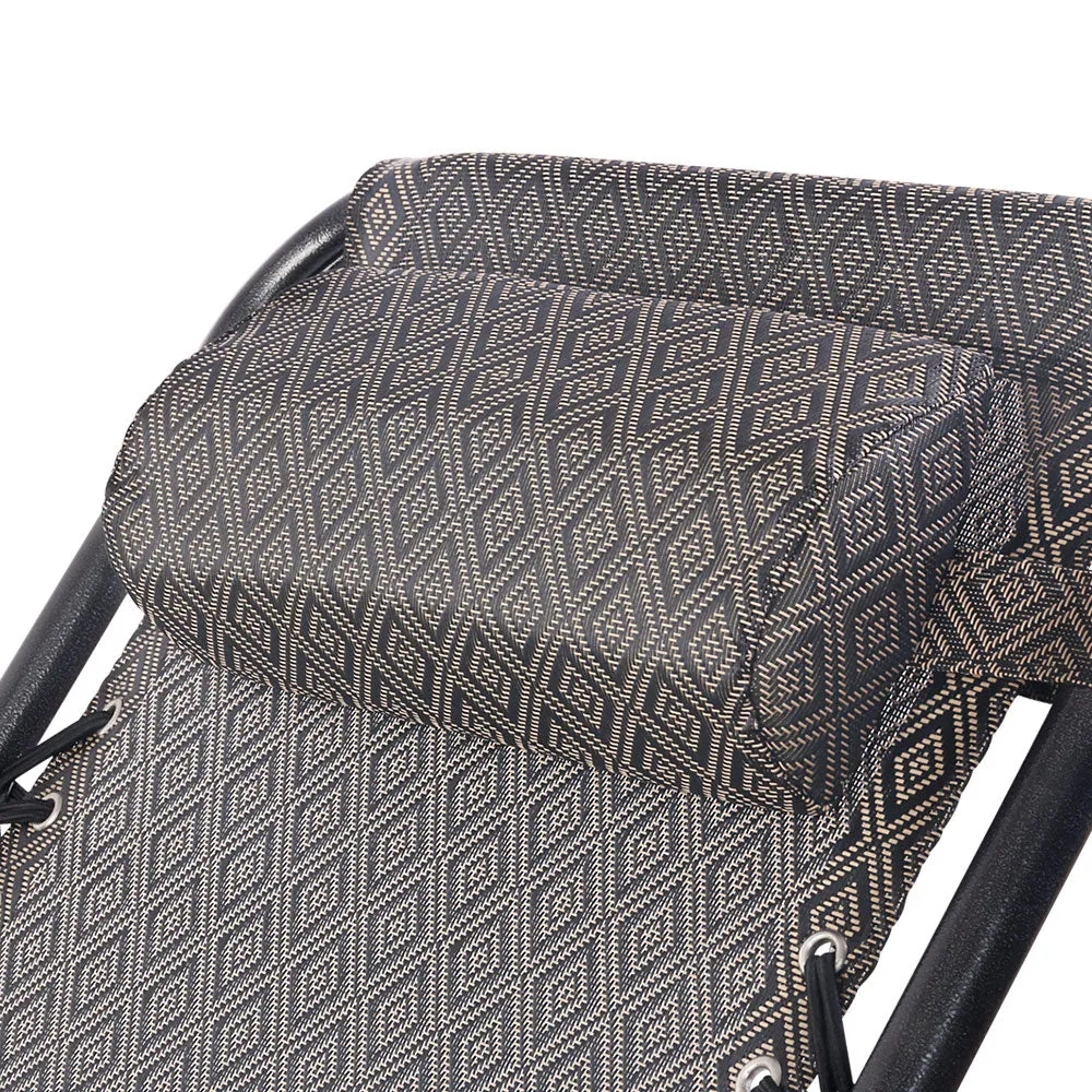 Outdoor Recliner Zero Gravity Chair - Beige/Brown