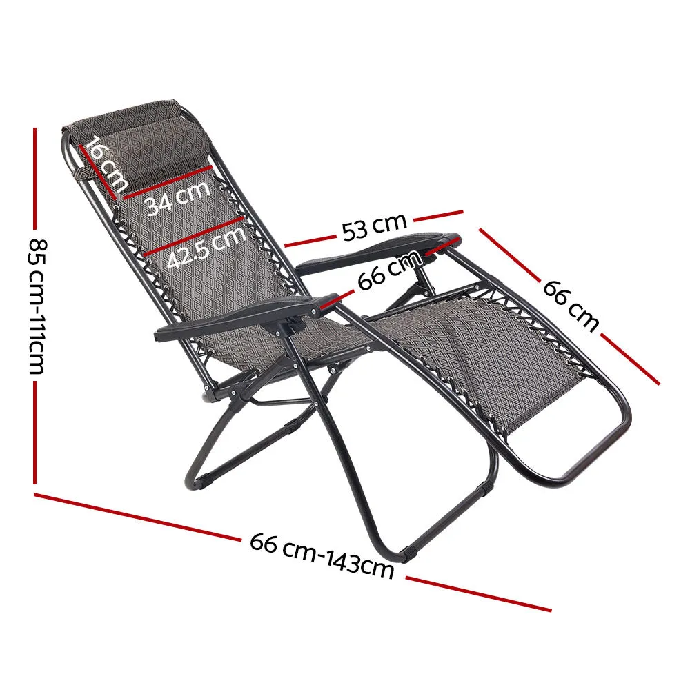 Outdoor Recliner Zero Gravity Chair - Beige/Brown