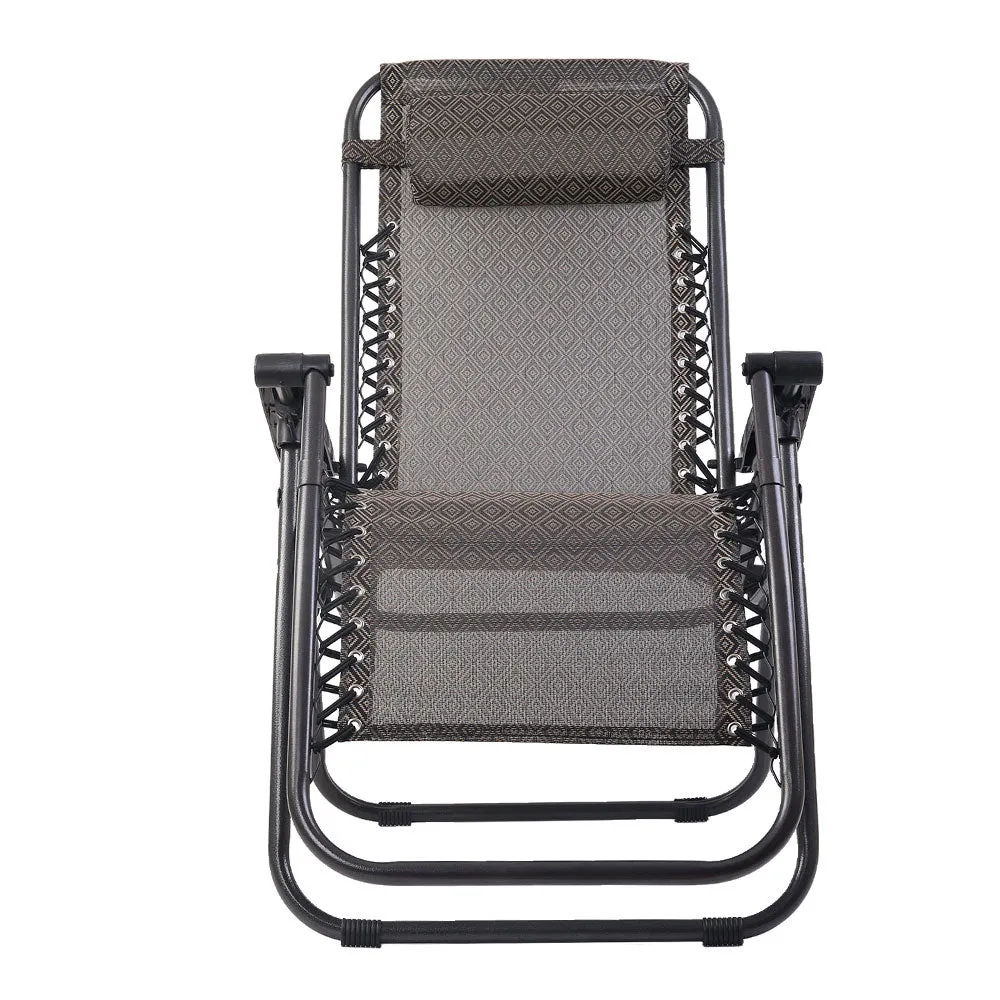 Outdoor Recliner Zero Gravity Chair - Beige/Brown