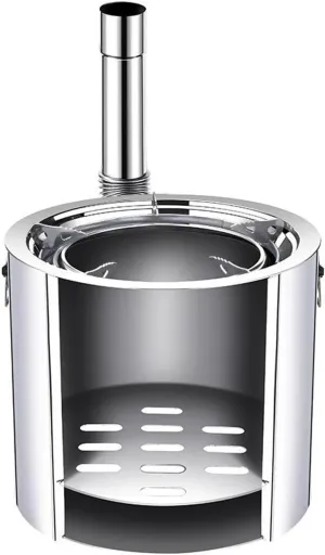 Outdoor small wood stove open air wood stove travel small wood stove picnic camping wood stove barbecue stove, Silver, 944542
