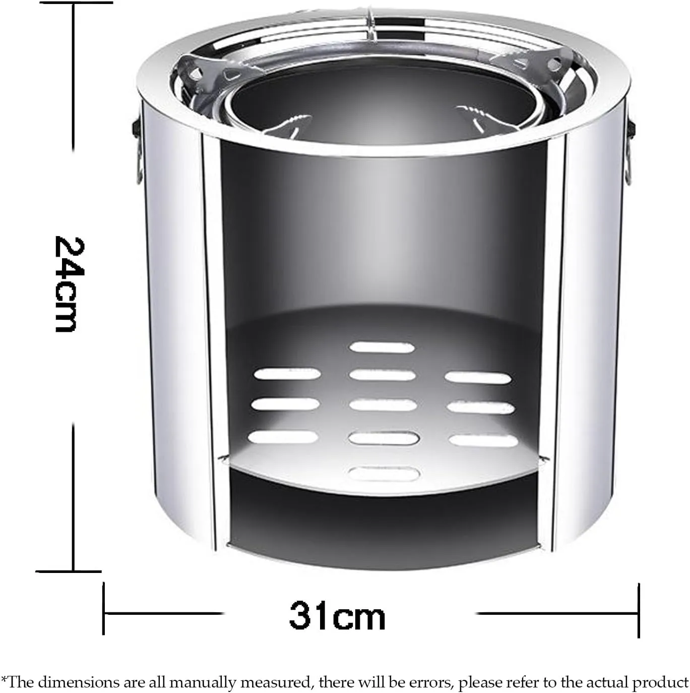 Outdoor small wood stove open air wood stove travel small wood stove picnic camping wood stove barbecue stove, Silver, 944542