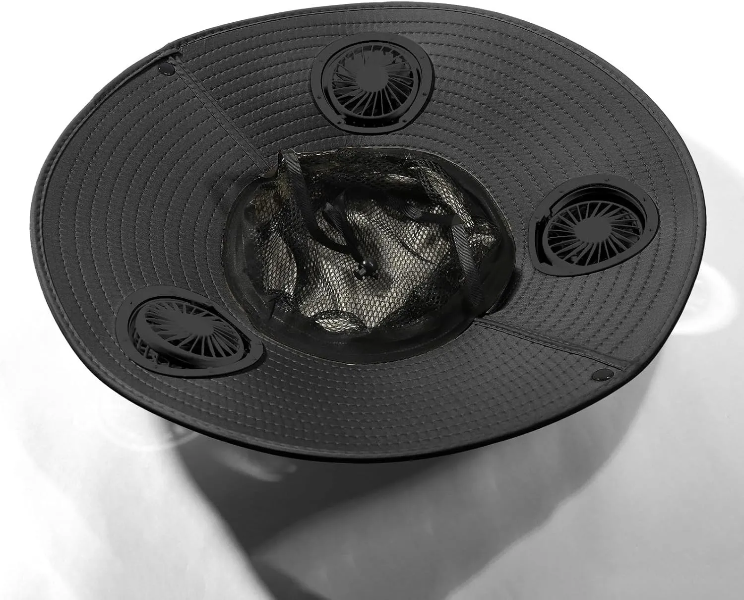 Outdoor Wide Brim Sun Hat with 3 Solar Fan Sun Bucket Hat for Men Women Bucket Fishing & Beach Hat with Fan Built in