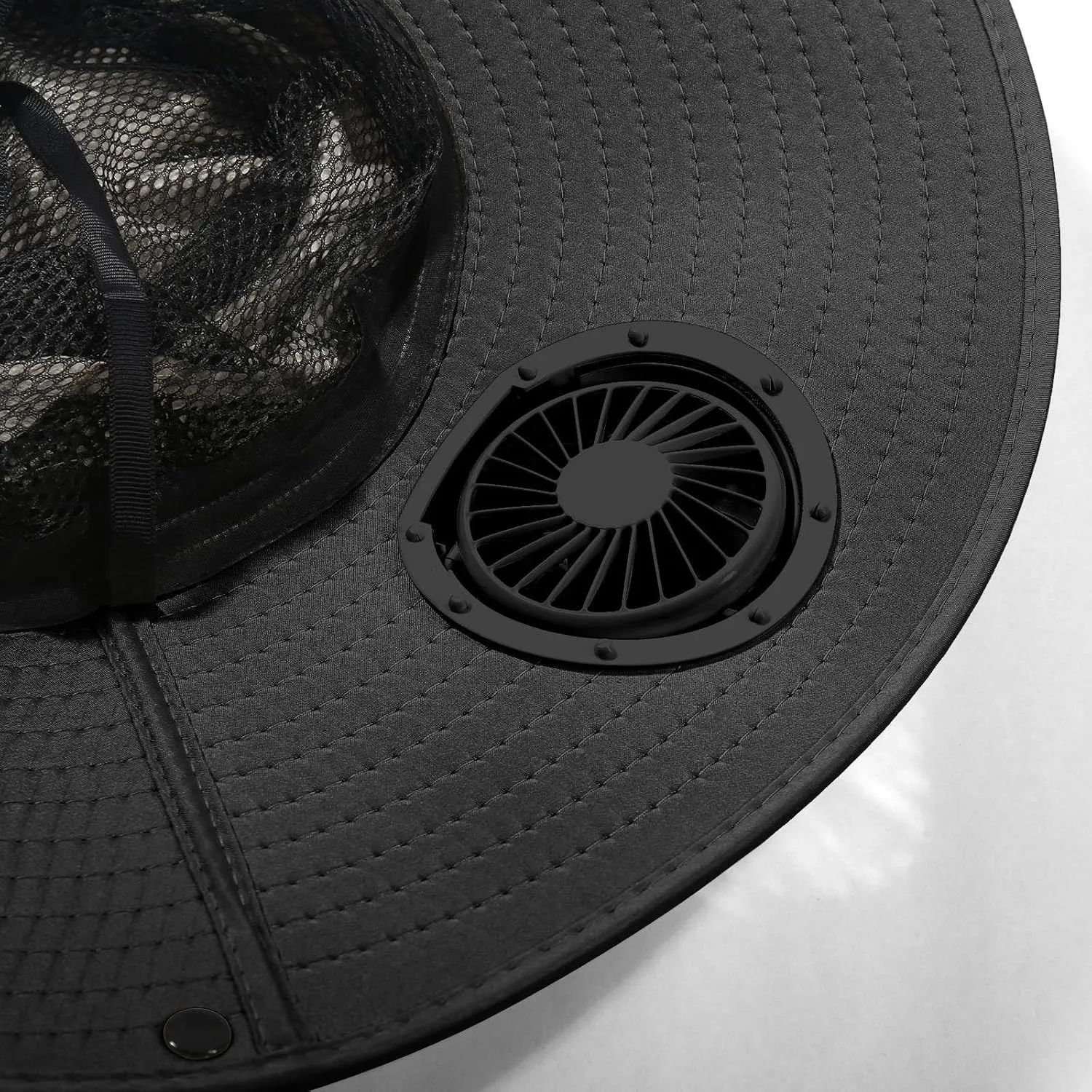 Outdoor Wide Brim Sun Hat with 3 Solar Fan Sun Bucket Hat for Men Women Bucket Fishing & Beach Hat with Fan Built in