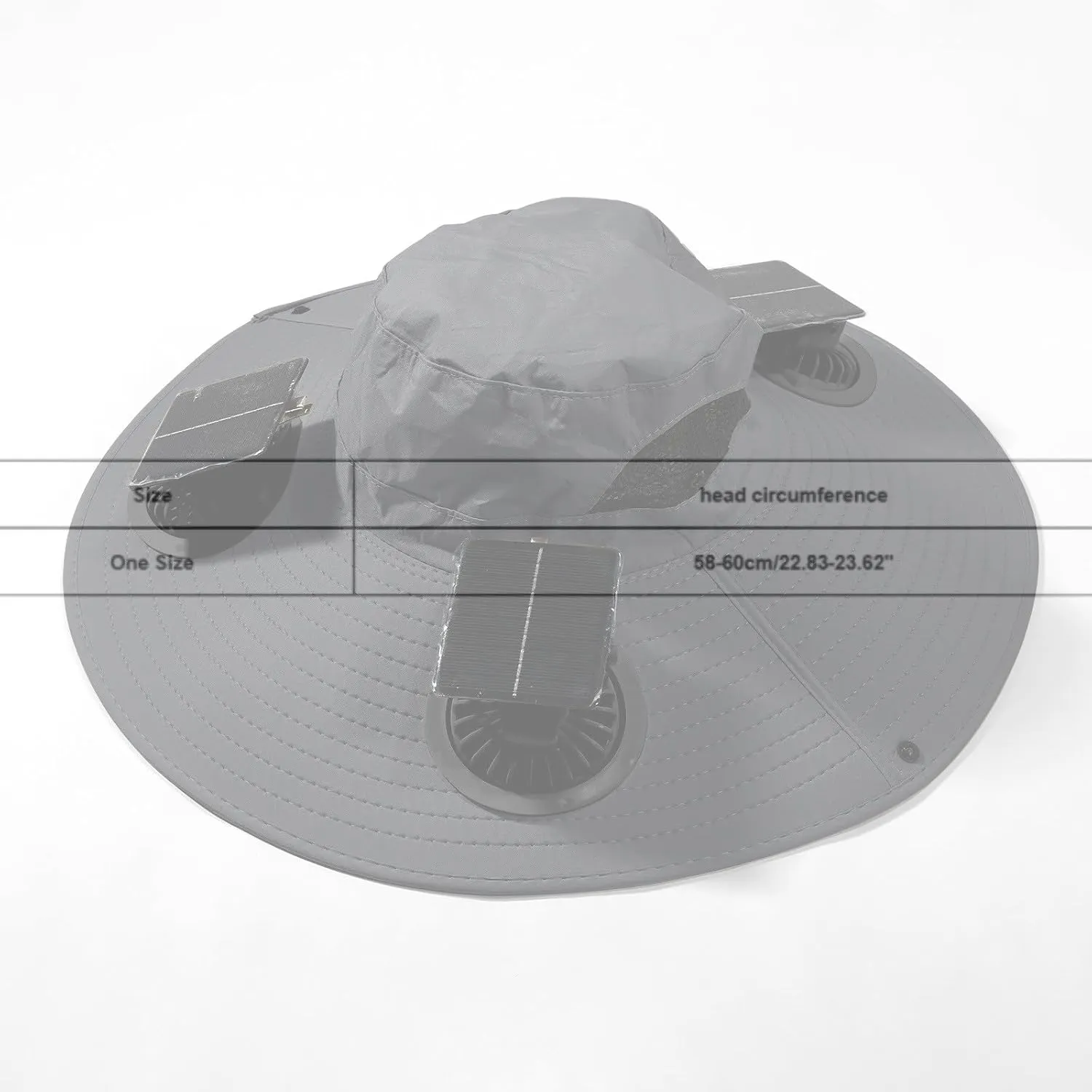 Outdoor Wide Brim Sun Hat with 3 Solar Fan Sun Bucket Hat for Men Women Bucket Fishing & Beach Hat with Fan Built in
