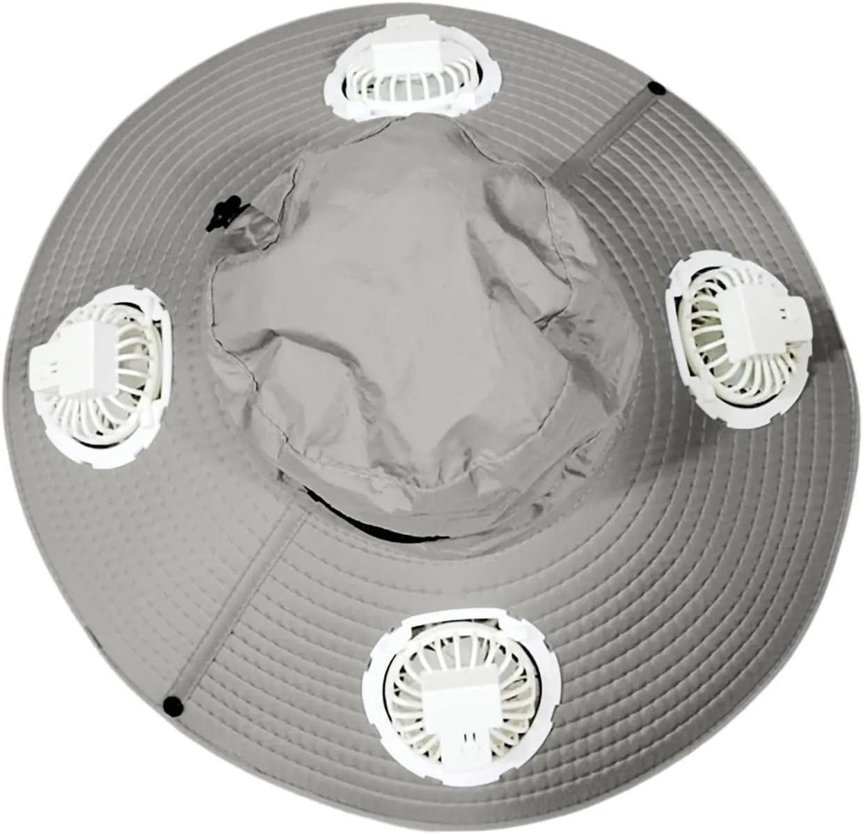 Outdoor Wide Brim Sun Hat with 4 Solar Fan Sun Bucket Hat for Men Women UPF 50  Bucket Fishing & Beach Hat with Fan Built in