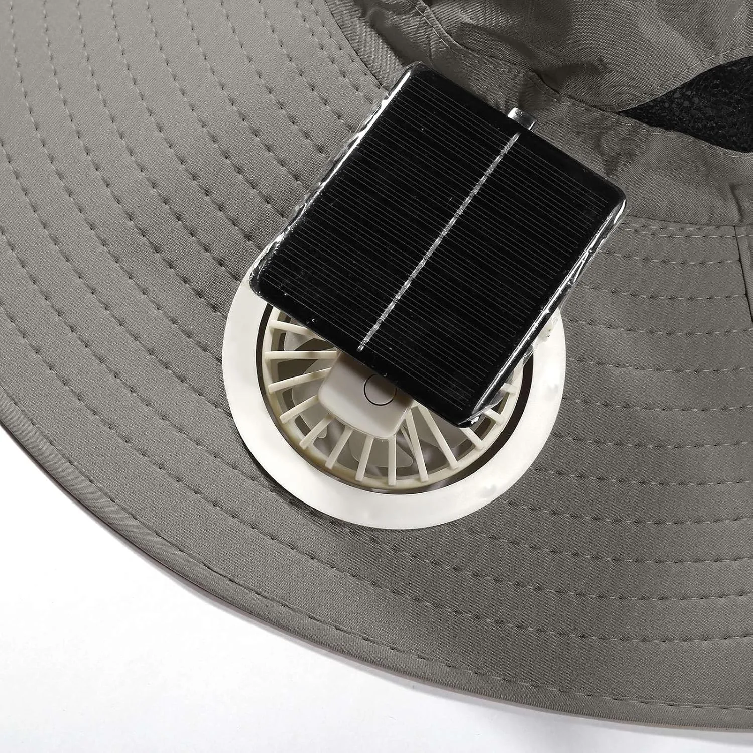 Outdoor Wide Brim Sun Hat with 4 Solar Fan Sun Bucket Hat for Men Women UPF 50  Bucket Fishing & Beach Hat with Fan Built in