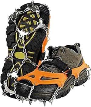 Outdoor Winter Snow Spikes Crampons Cleats Outdoor 18/19 Tooth Ice Claw Ice Grippers Spikes for Men and Women Enduring