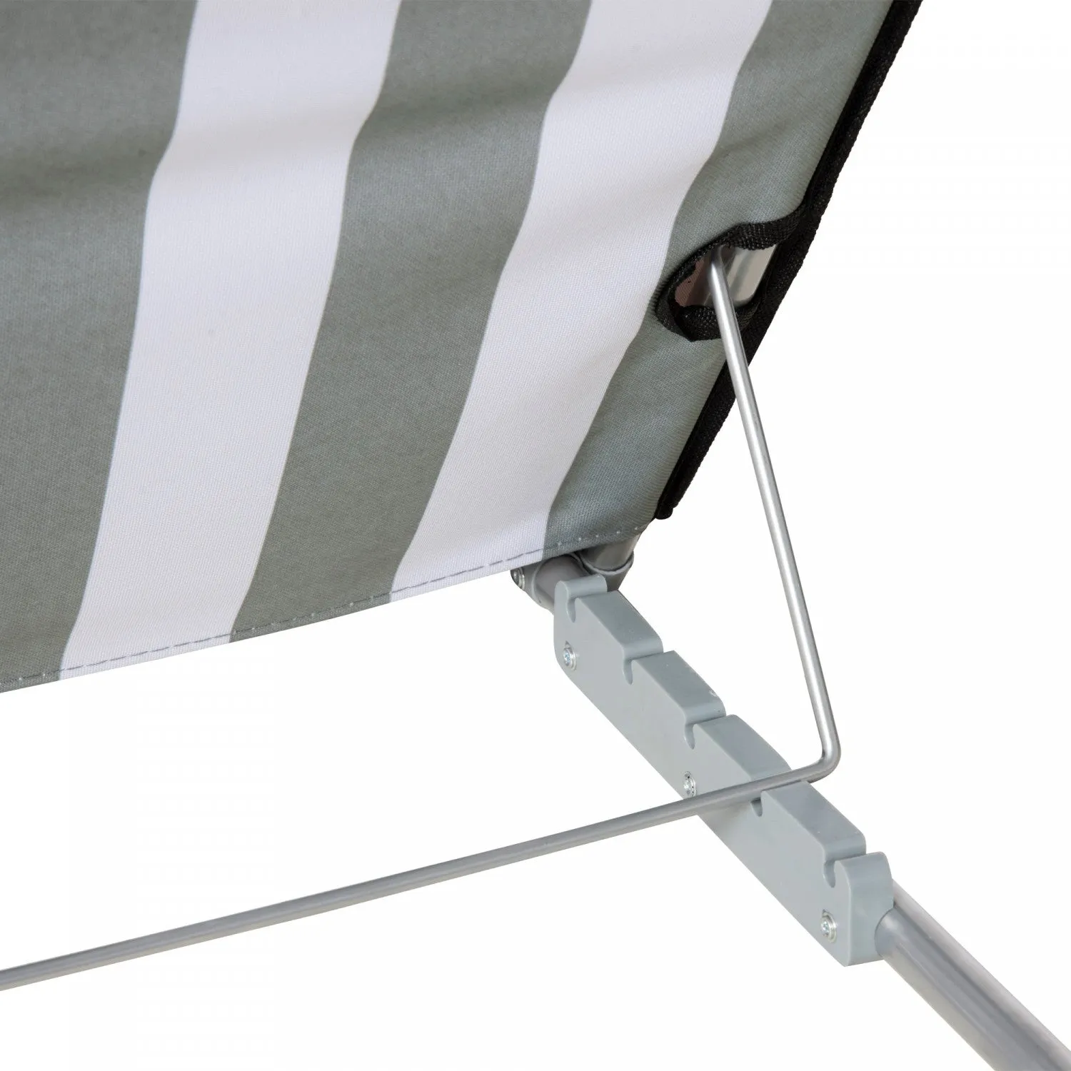 Outsunny 2 Pcs Folding Beach Lounge Chair W/ Pillow, Light Grey