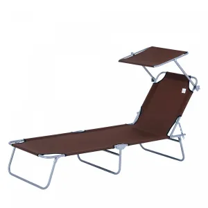 Outsunny Outdoor Lounge Chair Brown