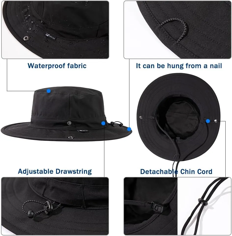 Oversize XL/XXL Bucket Sun Hat Men Women Waterproof UV Packable Lightweight Wide Brim Boonie Cap Golf Fishing Hiking Safari
