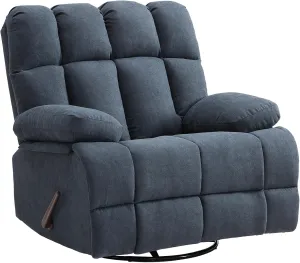 Oversized Recliner Chair, Extra Wide Manual 360°Swivel Recliner Lazy Boy Recliner for Big Man,Overstuffed Soft Rocking Sofa Chair for Living Room(Grey)