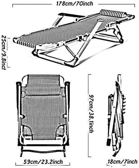 Oversized Zero Gravity Chair XL Patio Recliners Folding Extra Wide Chaise Lounge for Poolside Outdoor Yard BeachFolding Camping Vision