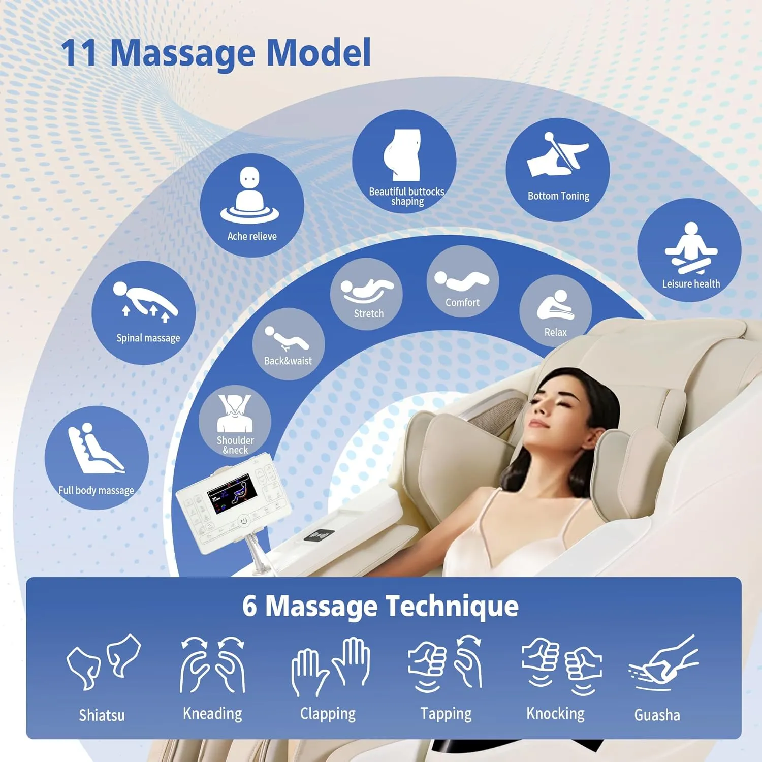 OWAYS Massage Chair,2025 4D Massage Chairs Full Body Zero Gravity Shiatsu Massage Chairs Recliner with Wireless Charge,SL Track Airbag Yoga Stretch,Foot Roller,Touch Screen (White)