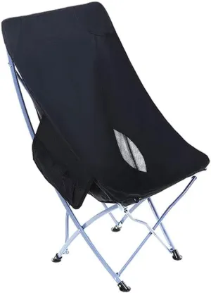 Oxford Cloth Outdoor Camping Chair with Head and Neck Rest, Portable Lightweight Folding High Back Chair for Hiking, Picnic, Fishing, and Beach