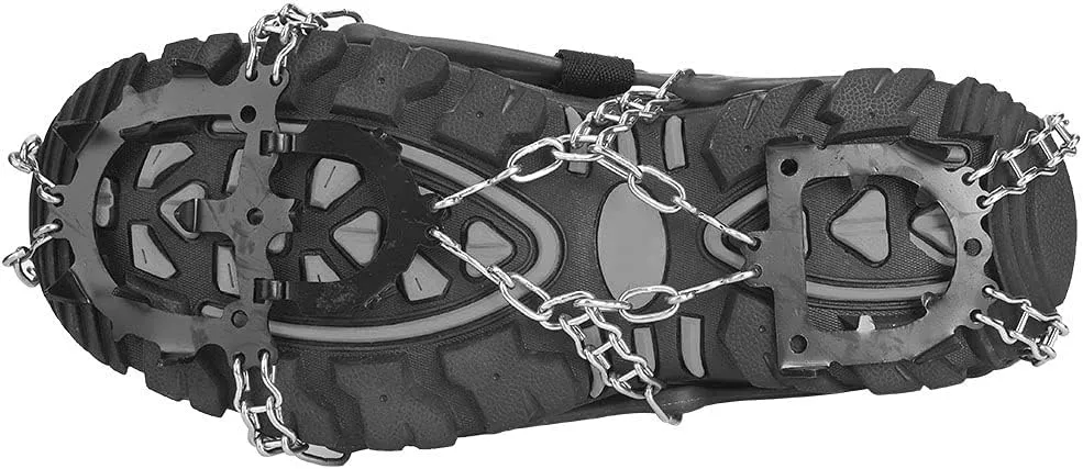 P Universal 14 Teeth Slip Ice Cleat Shoe Grips Spikes Cleats Crampons for Hiking Climbinggray Slip SpikesSki Shoe CoverCramponsNon SpikesShoe G Spike Non Package (Grey)