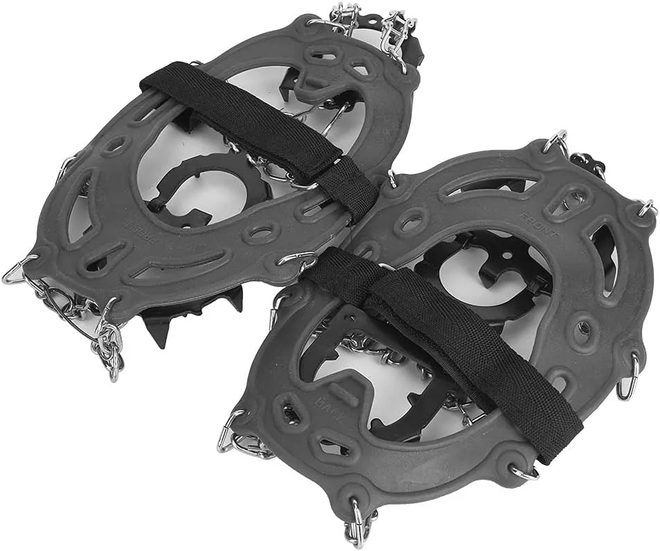 P Universal 14 Teeth Slip Ice Cleat Shoe Grips Spikes Cleats Crampons for Hiking Climbinggray Slip SpikesSki Shoe CoverCramponsNon SpikesShoe G Spike Non Package (Grey)