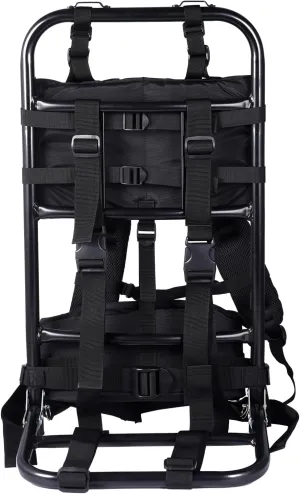 Pack Frame with Attachments - External Aluminum Frame Hiking Backpacks, rip-stop Nylon Fabric, Supports up to 132 lbs, Lightweight, portable and adjustable, for Camping, Hiking, Hunting (Black)