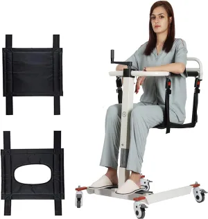 Patient Lift Transfer Chair, Patient Lift for Home Wheelchair Portable Car Lift Aid Transport Chair, Lightweight Bedside Bathroom Wheelchair for Caregivers Elderly Living (Basic Backrest)
