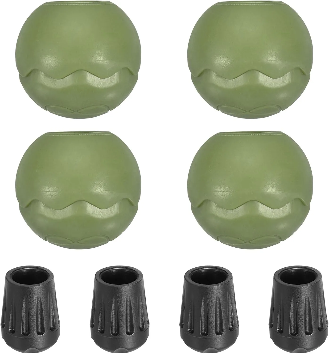 PATIKIL 0.55 Inch Chair Feet Replacement, 4 Pack TPE Outdoor Camping Chair Leg Tips Ball Cap Folding Chair Legs Floor Protectors Stability on Rugged Fit for 0.55"(14mm) Chair Feet, Green