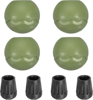 PATIKIL 0.55 Inch Chair Feet Replacement, 4 Pack TPE Outdoor Camping Chair Leg Tips Ball Cap Folding Chair Legs Floor Protectors Stability on Rugged Fit for 0.55"(14mm) Chair Feet, Green