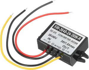 PATIKIL DC 36V 48V to DC 24V 1.5A 36W Power Converter Regulator Plastic Shell for LED Solar System
