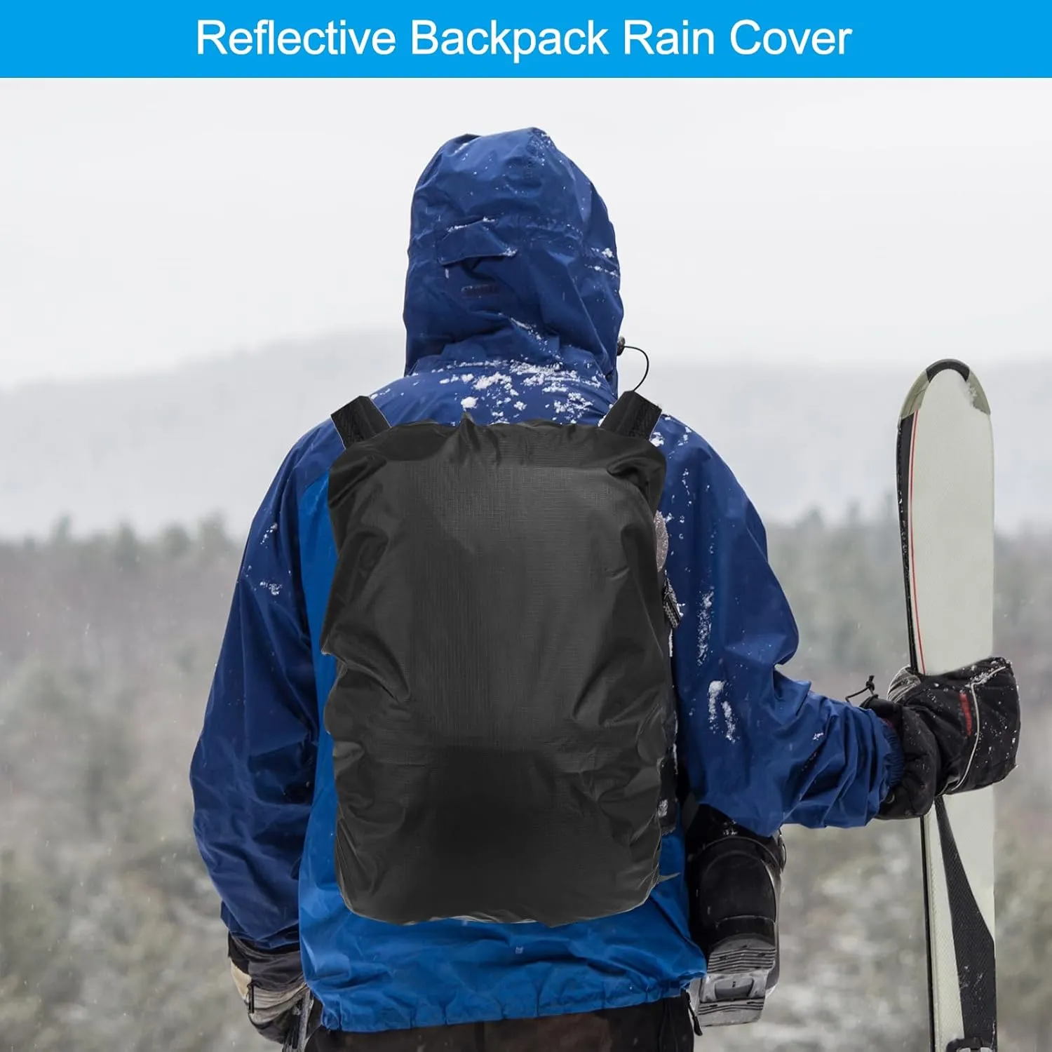 PATIKIL Waterproof Backpack Rain Cover, Backpack Covers with Anti-Slip Cross Buckle Straps & Drawstring Bag for Hiking Camping