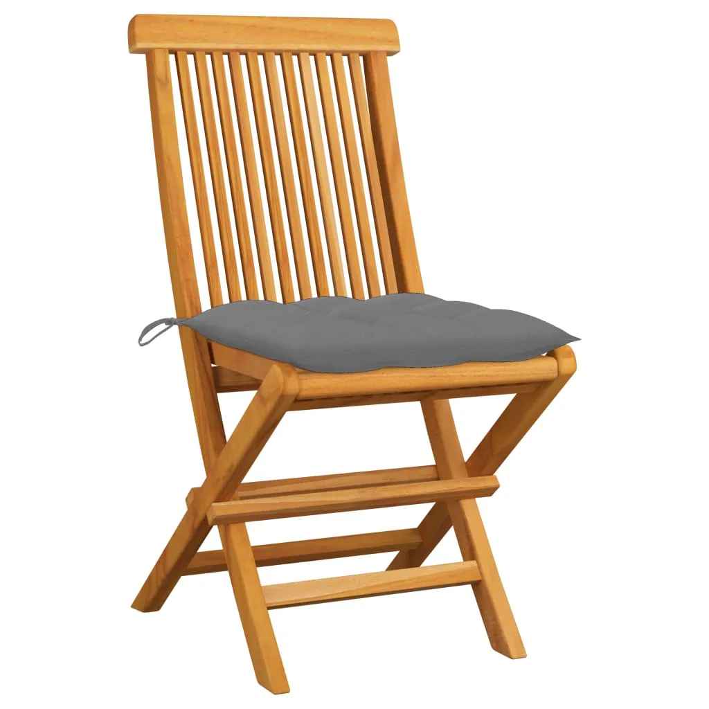Patio Chairs Outdoor Bistro Folding Chair with Cushions Solid Wood Teak