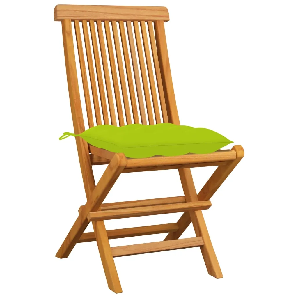 Patio Chairs Outdoor Bistro Folding Chair with Cushions Solid Wood Teak