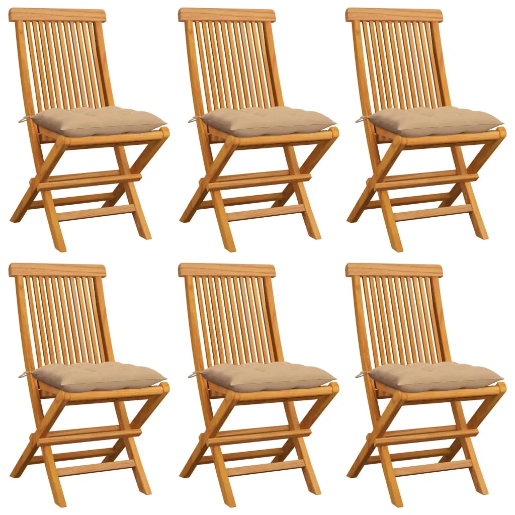 Patio Chairs Outdoor Bistro Folding Chair with Cushions Solid Wood Teak
