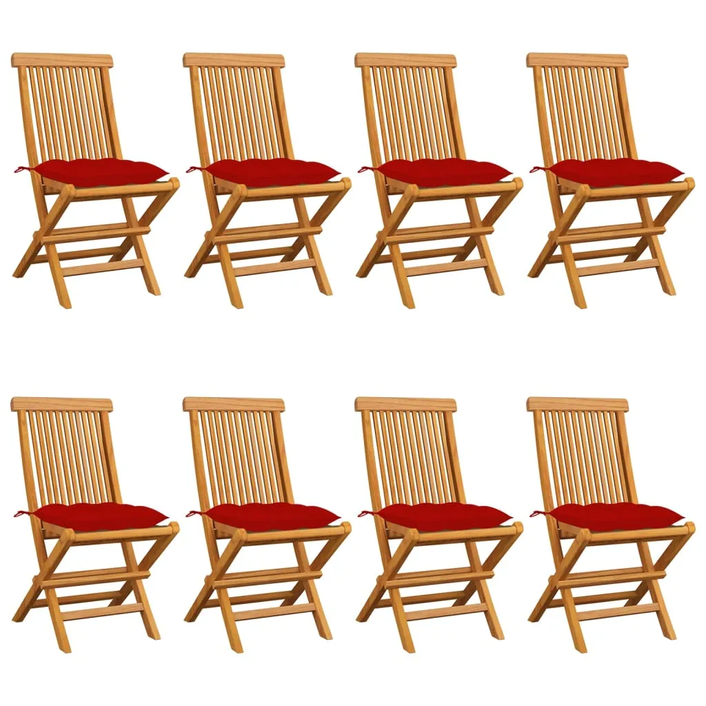 Patio Chairs Outdoor Bistro Folding Chair with Cushions Solid Wood Teak