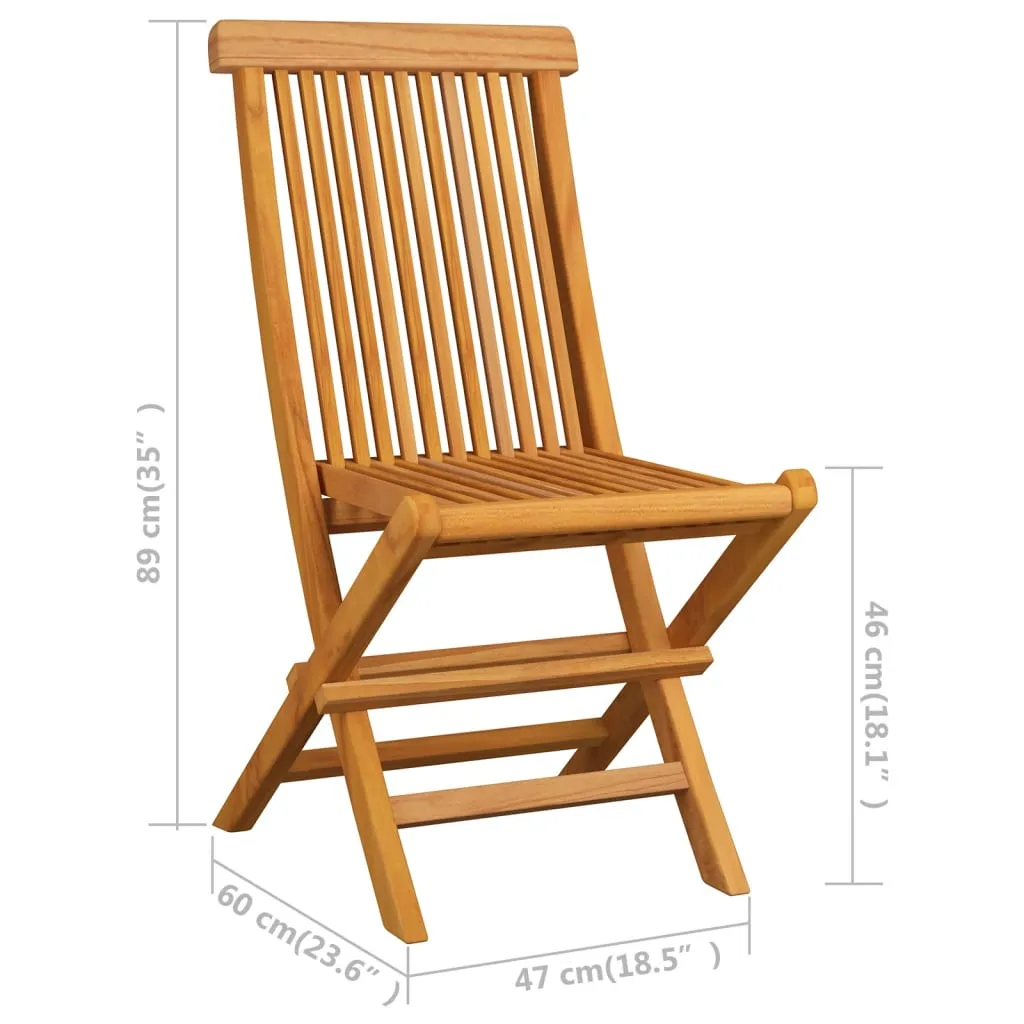 Patio Chairs Outdoor Bistro Folding Chair with Cushions Solid Wood Teak