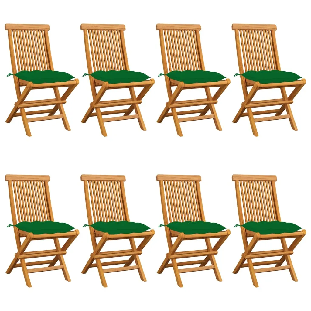 Patio Chairs Outdoor Bistro Folding Chair with Cushions Solid Wood Teak
