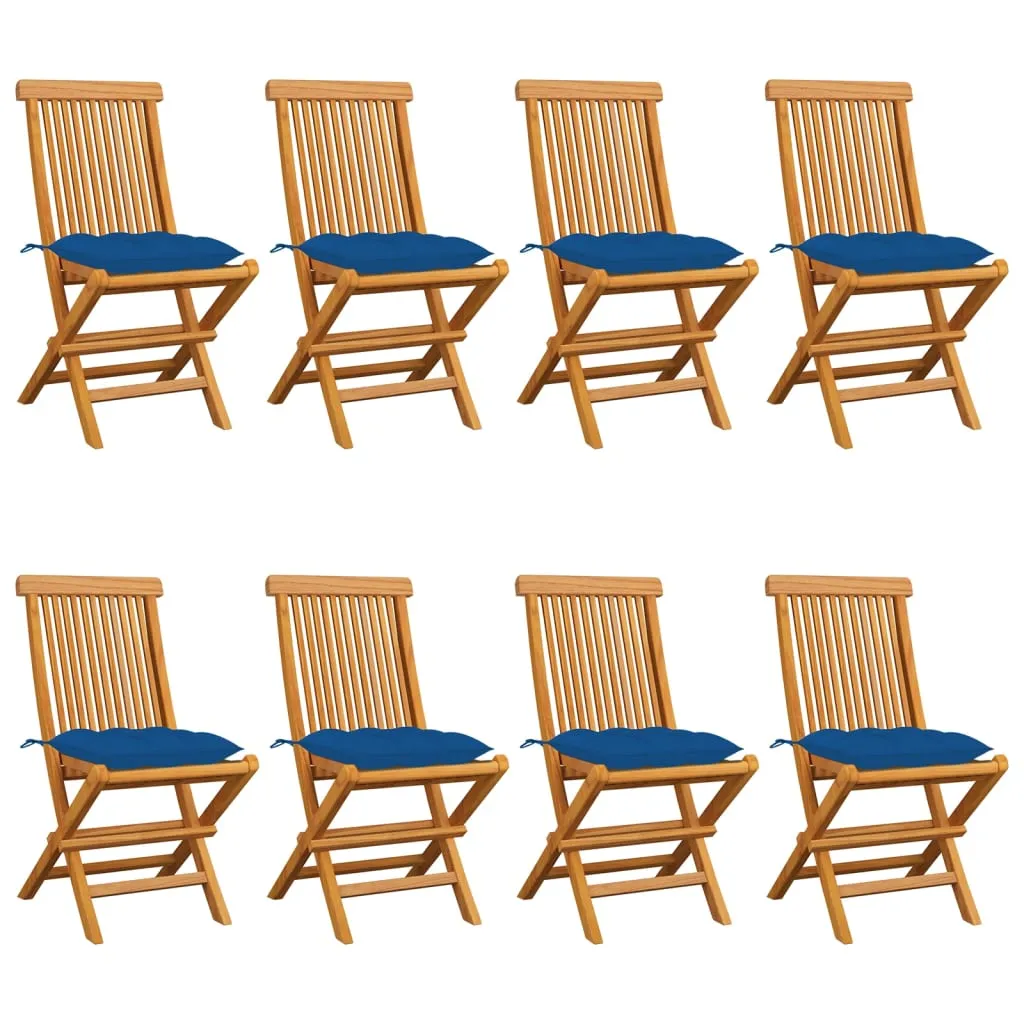 Patio Chairs Outdoor Bistro Folding Chair with Cushions Solid Wood Teak