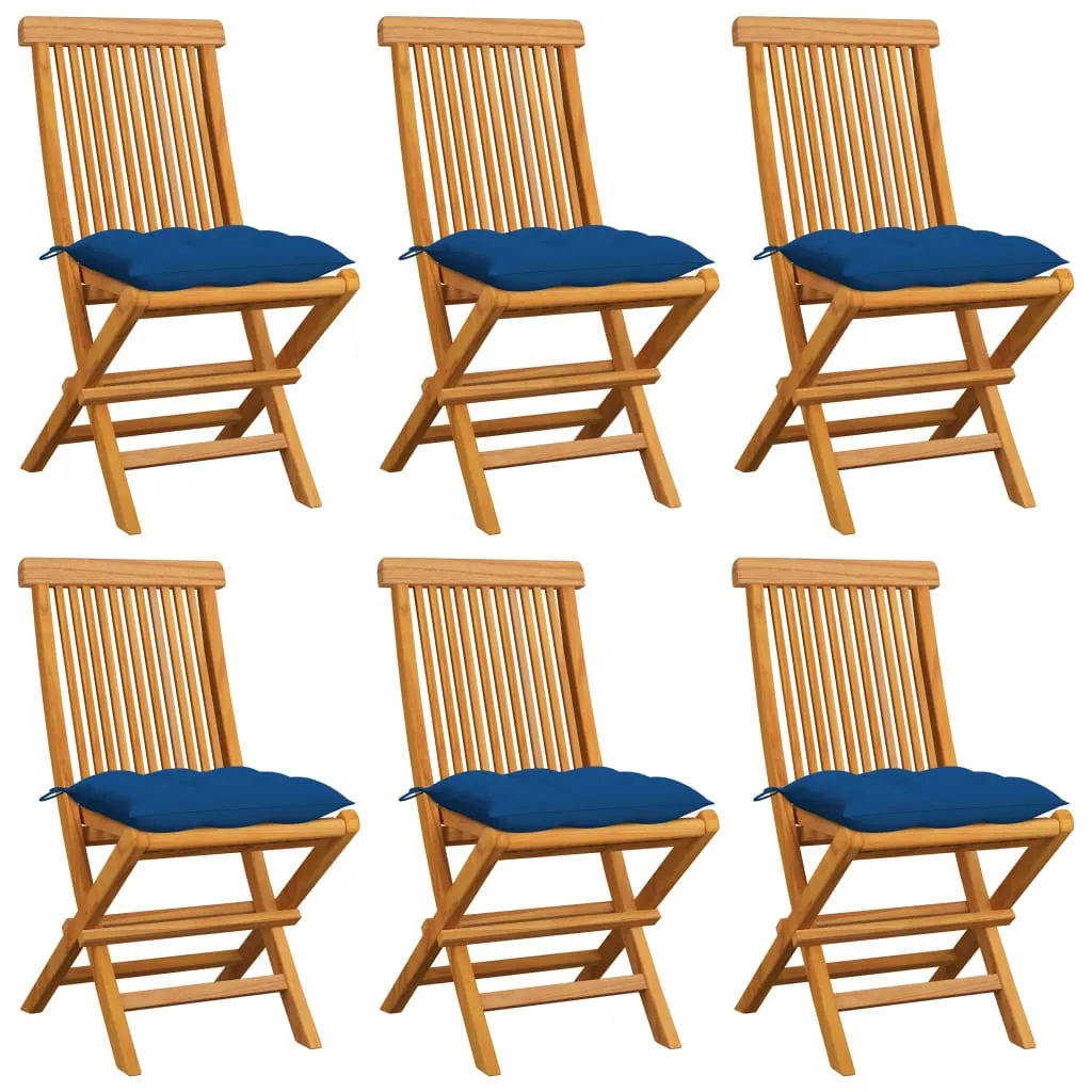 Patio Chairs Outdoor Bistro Folding Chair with Cushions Solid Wood Teak