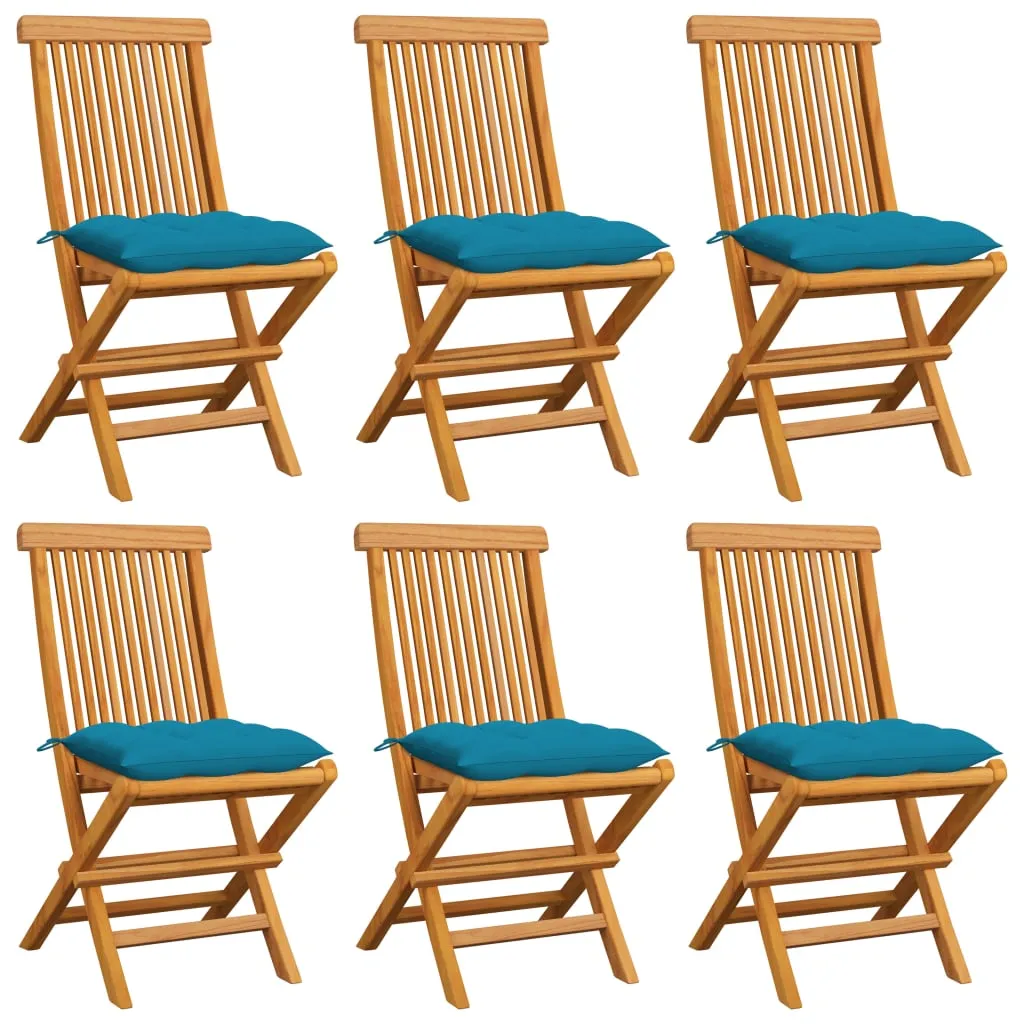 Patio Chairs Outdoor Bistro Folding Chair with Cushions Solid Wood Teak