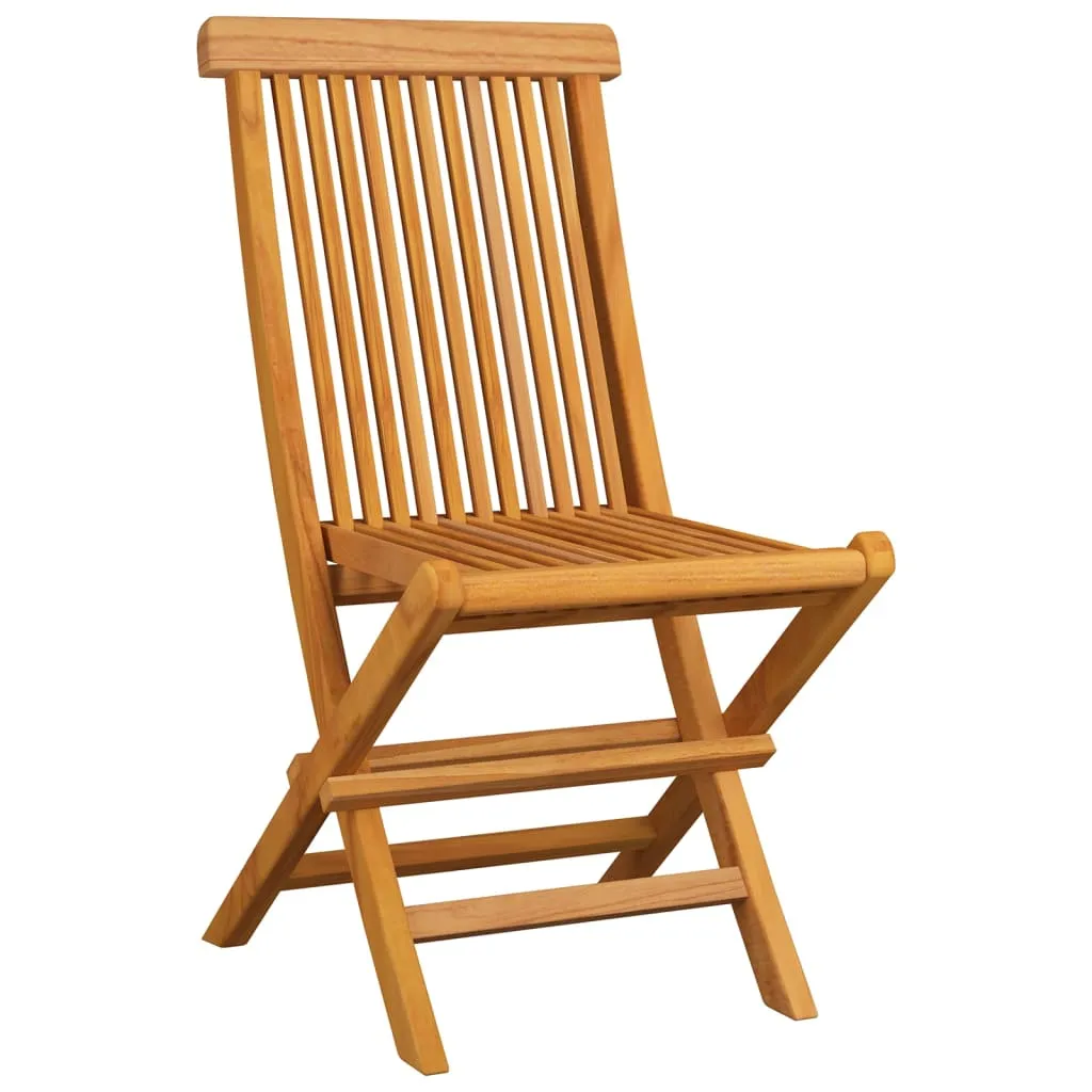 Patio Chairs Outdoor Bistro Folding Chair with Cushions Solid Wood Teak
