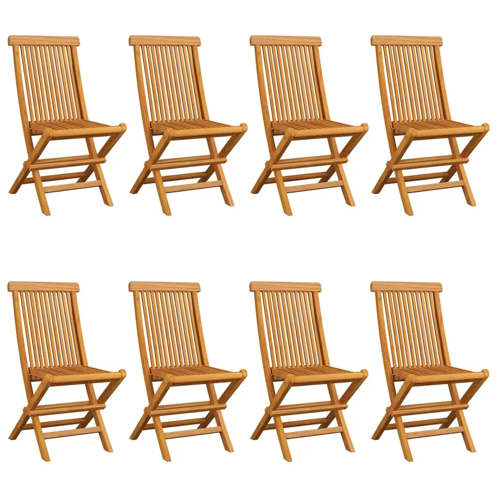 Patio Chairs Outdoor Bistro Folding Chair with Cushions Solid Wood Teak