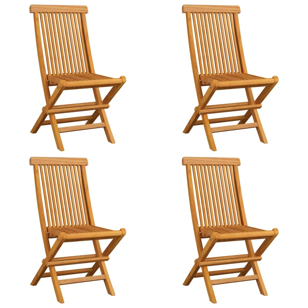 Patio Chairs Outdoor Bistro Folding Chair with Cushions Solid Wood Teak