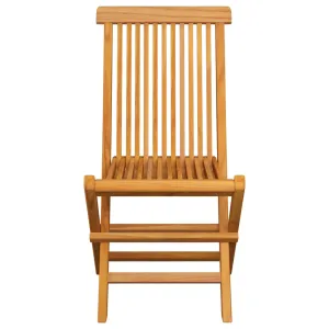 Patio Chairs Outdoor Bistro Folding Chair with Cushions Solid Wood Teak