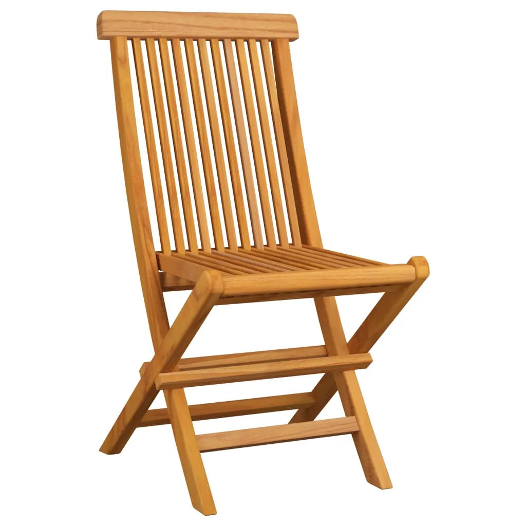 Patio Chairs Outdoor Bistro Folding Chair with Cushions Solid Wood Teak