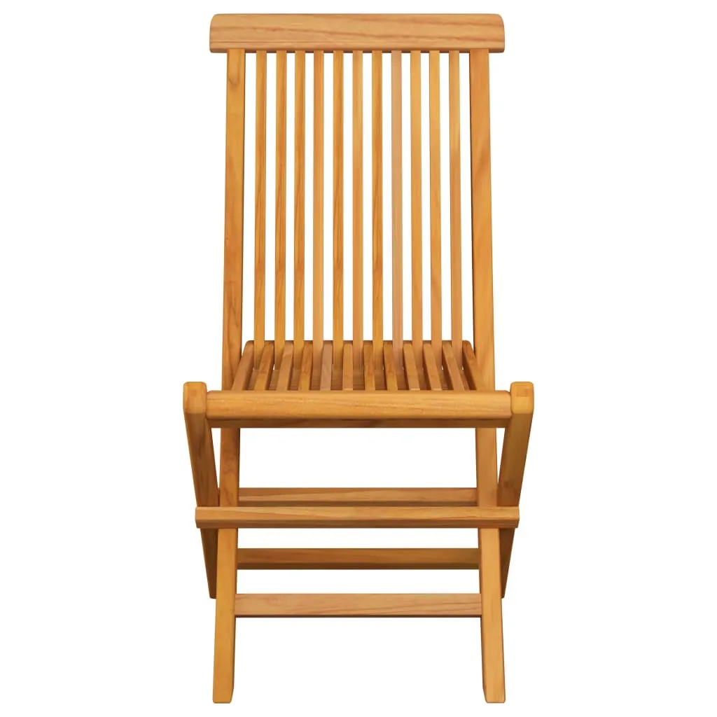 Patio Chairs Outdoor Bistro Folding Chair with Cushions Solid Wood Teak