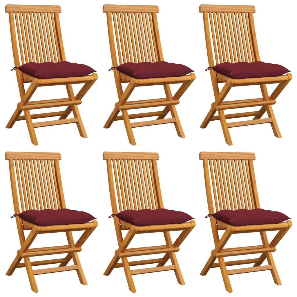 Patio Chairs Outdoor Bistro Folding Chair with Cushions Solid Wood Teak