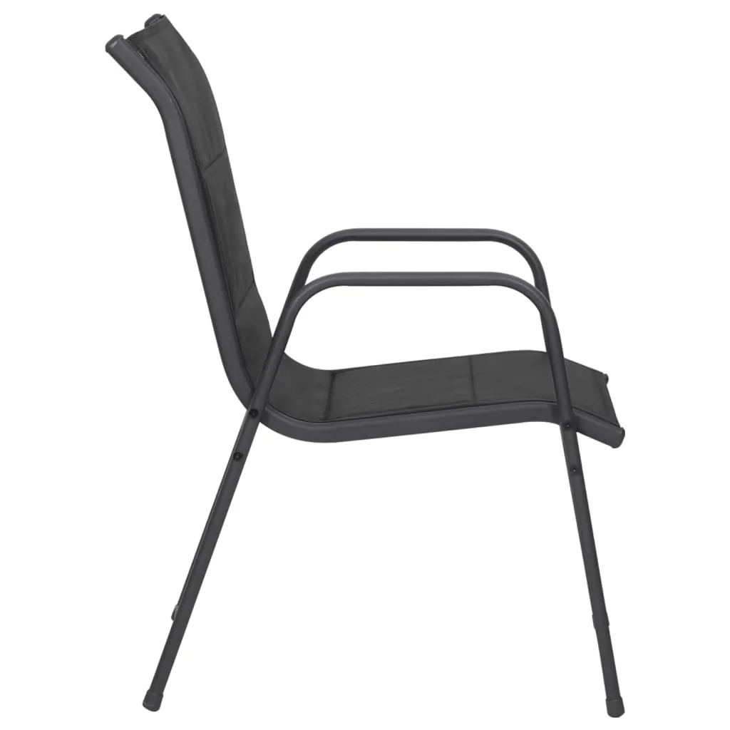 Patio Chairs Outdoor Stack Chair for Patio Steel and Textilene Black