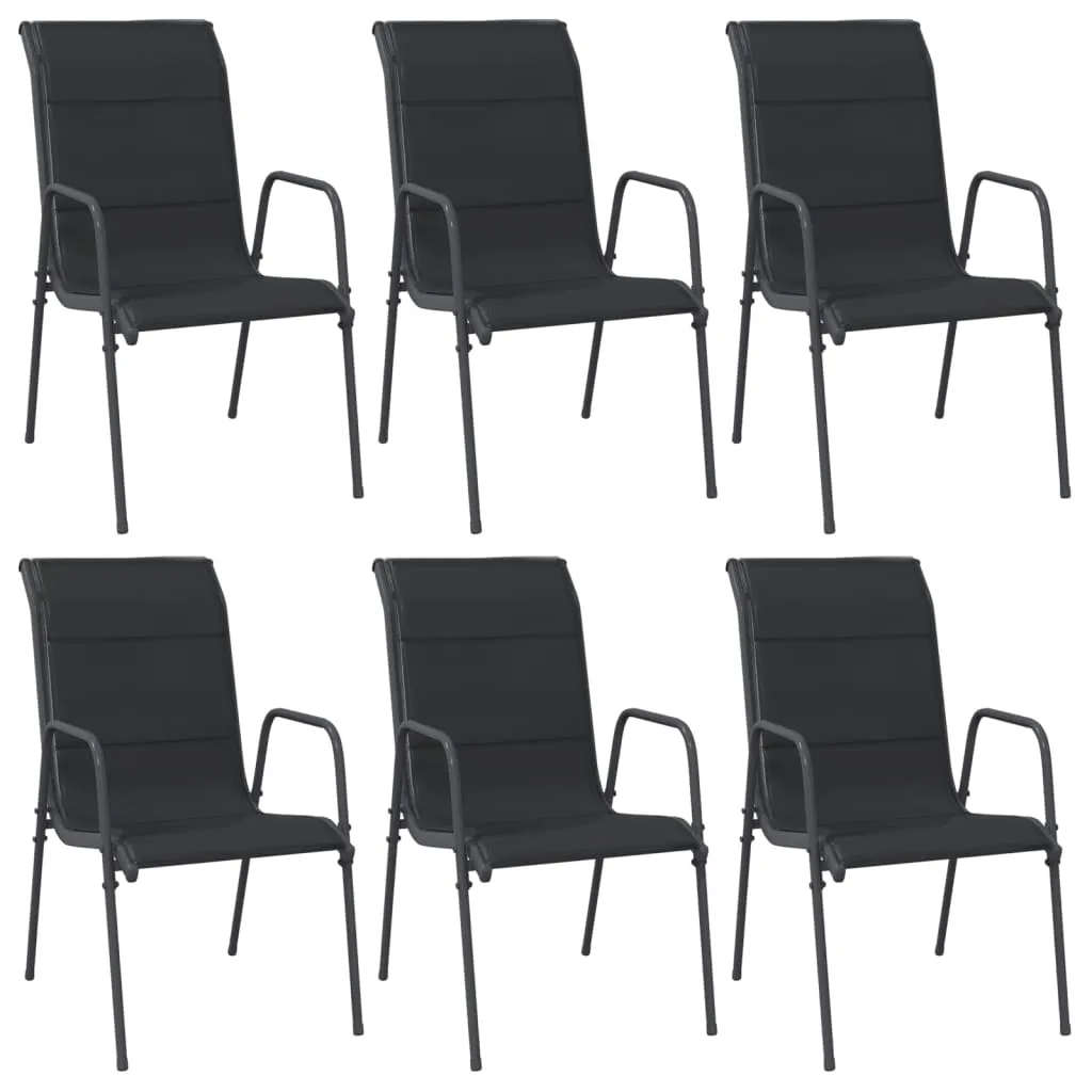 Patio Chairs Outdoor Stack Chair for Patio Steel and Textilene Black