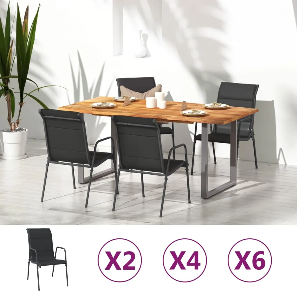 Patio Chairs Outdoor Stack Chair for Patio Steel and Textilene Black