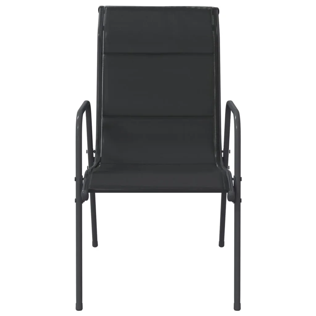 Patio Chairs Outdoor Stack Chair for Patio Steel and Textilene Black