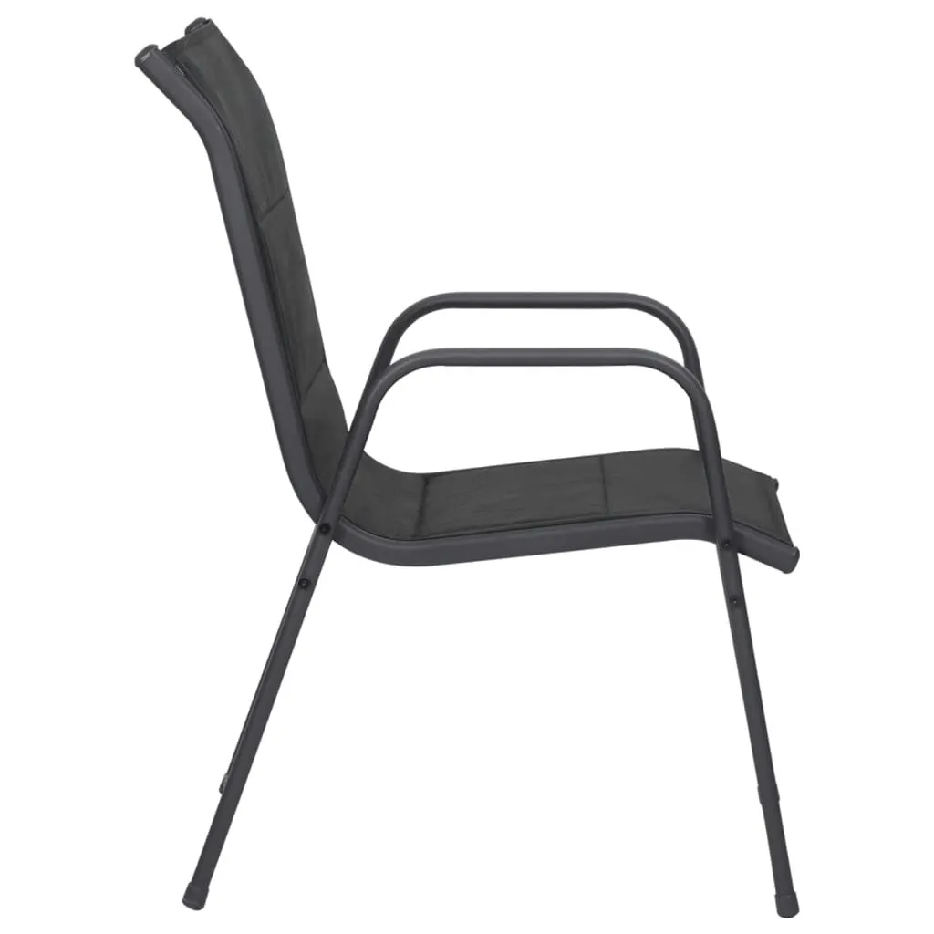 Patio Chairs Outdoor Stack Chair for Patio Steel and Textilene Black