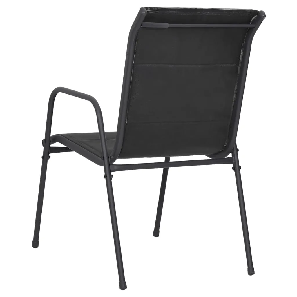 Patio Chairs Outdoor Stack Chair for Patio Steel and Textilene Black