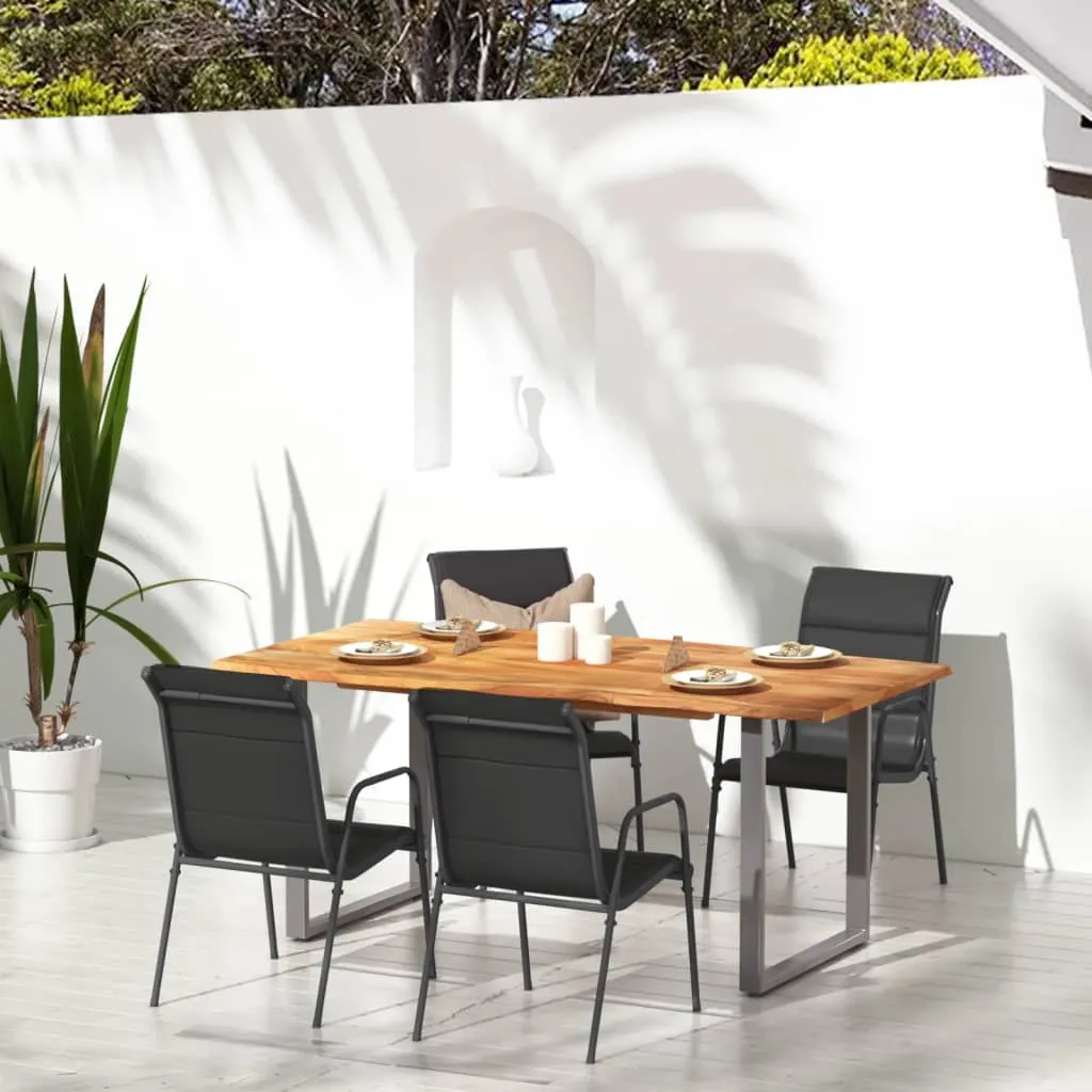 Patio Chairs Outdoor Stack Chair for Patio Steel and Textilene Black