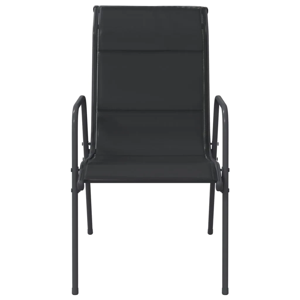 Patio Chairs Outdoor Stack Chair for Patio Steel and Textilene Black
